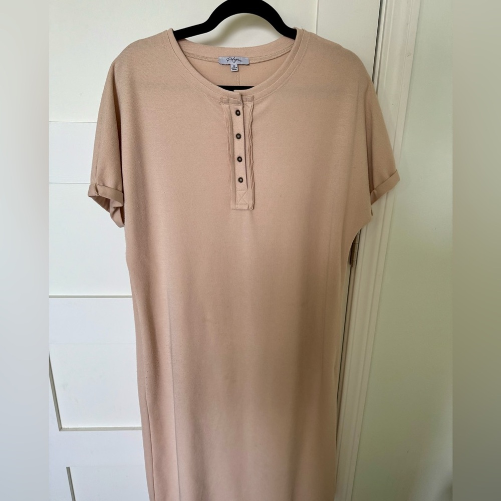 Polagram Cream Short Sleeve Henley Top